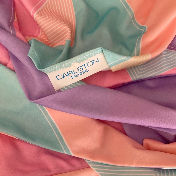 Charleston Fashions Vintage 80s Pastel Pullover KnitTop w Side Tie Sash  14/16 - Picture 9 of 9